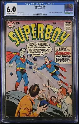 Buy Superboy #68 - D.C. Comics 1958 CGC 6.0 Origin And 1st Appearance Of Bizarro. • 1,118.53£
