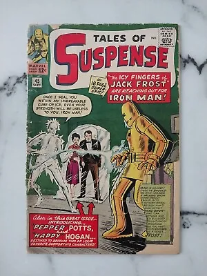 Buy Tales Of Suspense #45 Marvel 1963 1st Pepper Potts & Happy Hogan Low Grade DEAL! • 75.86£