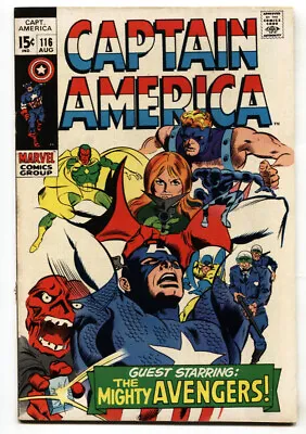 Buy Captain America #116 1968-avengers-marvel Comics-fn- • 26.49£