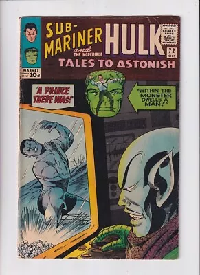 Buy Tales To Astonish (1959) #  72 UK Price (4.5-VG+) (2039200) Sub-Mariner, Hulk... • 20.25£
