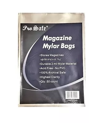 Buy (50-Pack) Pro Safe Magazine Size Mylar Bags 8-5/8  X 10-15/16  2 Mil Archival • 28.45£