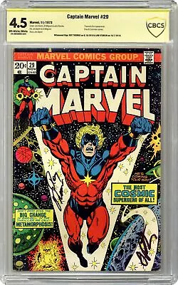 Buy Captain Marvel #29 CBCS 4.5 SS Thomas/ Starlin 1973 18-3B50655-044 • 76.69£