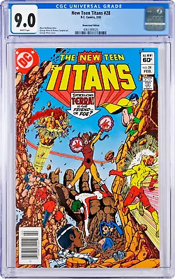 Buy New Teen Titans #28 CGC 9.0 (Feb 1983, DC) 2nd Terra App. & Origin, Newsstand • 33.11£