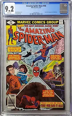 Buy Amazing Spider-man #195, Cgc 9.2 White Pages, 1979 Marvel Comics • 86.97£