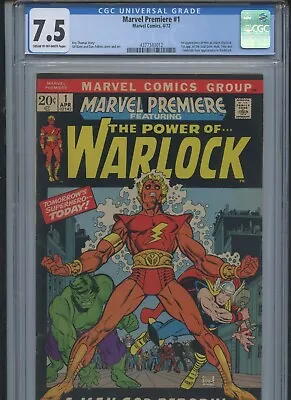 Buy Marvel Premiere #1 1972 CGC 7.5 (1st App Of Him As Adam Warlock And The Soul Gem • 88.07£