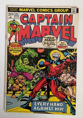 Buy Captain Marvel #25 (1973) Thanos Cameo 1st Jim Starlin Bronze Age Marvel Comic • 39.53£