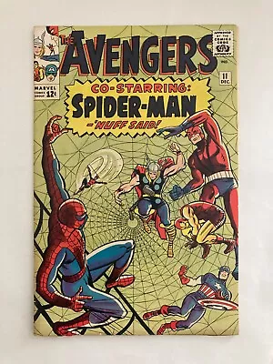 Buy Avengers #11 (1964) 2nd Kang Appearance & Early Spider-Man Appearance | FN+ • 182.69£