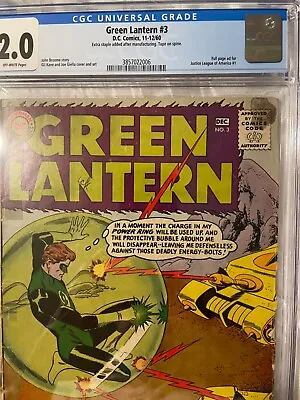 Buy Green Lantern # 3 CGC Graded 2.0 DC Comics Silver Age, 11-12/1960 Vintage  • 191.81£
