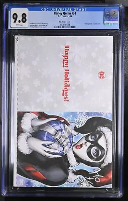 Buy Harley Quinn #34 CGC 9.8 Artgerm Christmas Card Variant DC 2023 Stanley Lau WP • 39.59£