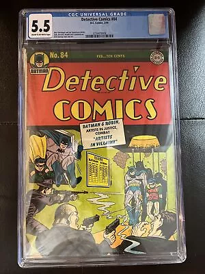 Buy Detective Comics #84  Batman: Artists In Villainy” (Crimson Avenger) 1944 WW2 • 1,004.37£