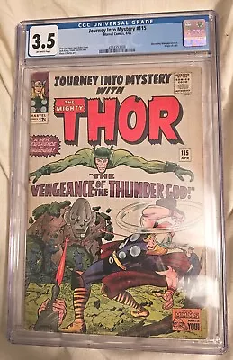 Buy Journey Into Mystery #115 CGC 3.5 Absorbing Man - Loki Origin Marvel Comics 1965 • 65.55£
