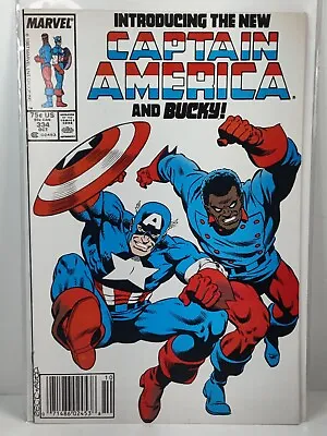Buy Captain America #334 Newstand 1st Appearance Lemar Hoskins As Bucky  1988 NM- • 11.21£