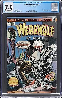 Buy Werewolf By Night #32 (1975) CGC 7.0 OW-WHITE Pages - 1st Moon Knight • 869.67£
