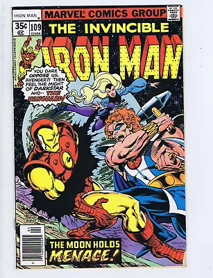 Buy Iron Man #109 Marvel 1978 Moonrise ! The Moon Holds Menace ! • 12.06£