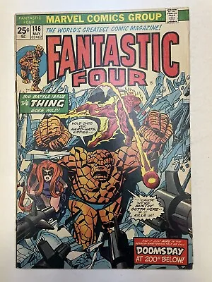 Buy FANTASTIC FOUR #146 DOOMSDAY AT 200 FEET BELOW-THING GOES WILD 1974 Marvel Comic • 6.29£