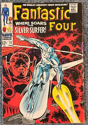 Buy FANTASTIC FOUR #72 SILVER SURFER/WATCHER App. JACK KIRBY Marvel Comics 1968 - FN • 111.92£