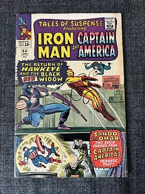 Buy Marvel Comics, Tales Of Suspense #64, 1965, Hawkeye,  Black Widow Vf- 7.5 • 75£