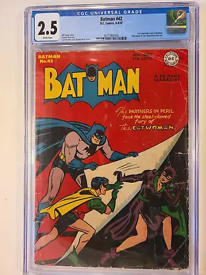 Buy Batman # 42 Dc 1947 Cgc 2.5 First Catwoman Cover In Title White Pages • 1,481.13£
