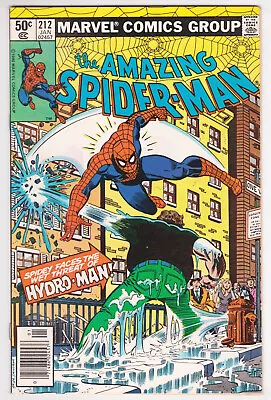 Buy Amazing Spider-Man #212 Very Fine-Near Mint 9.0 First Hydro-Man Newsstand 1981 • 39.49£