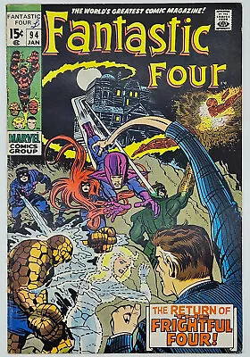Buy Fantastic Four #94 1970 6.0 FN 1st Appear Agatha Harkness! Frightful Four App!🔑 • 44.24£