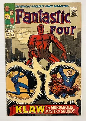 Buy 1966 Fantastic Four #56 1st Cvr App Of Klaw Master Of Sound Marvel Comics Kirby • 27.58£
