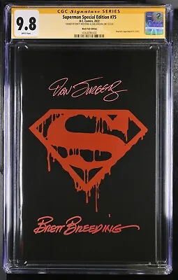 Buy Superman #75 Cgc Ss 9.8 X2 Jurgens & Breeding Signed Sdcc Foil Variant Death Of • 197.09£