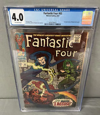 Buy Fantastic Four #65 CGC 4.0 OW Pages 1st Appearance Of Ronan The Accuser • 71.95£