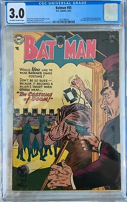 Buy Batman #85 (1954) CGC 3.0 -- O/w To White Pages; Joker Appearance; Bob Kane • 276.40£
