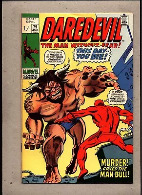 Buy Daredevil #79_august 1971_fine+_ Murder Cries The Man-bull _bronze Age Uk! • 0.99£