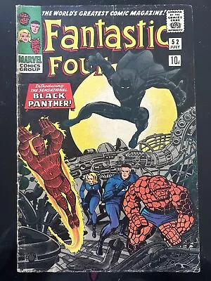 Buy Fantastic Four 52 (7/66) Kirby/Sinnott 1st Appearance Black Panther Pence Copy • 325£