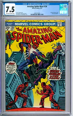 Buy Amazing Spider-Man 136 CGC Graded 7.5 VF- Marvel Comics 1974 • 99.90£