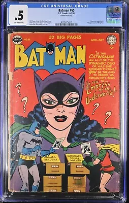 Buy 1951 Batman 65 CGC 0.5. Classic Catwoman Cover. RARE! • 594.32£