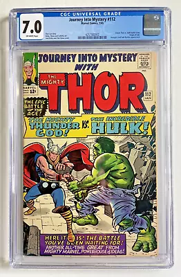 Buy Journey Into Mystery #112 CGC 7.0 Marvel Comics 1965 Thor Vs Hulk  Origin Loki • 553.43£
