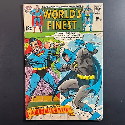 Buy World's Finest 182 Silver Age DC 1969 Neal Adams Cover Batman Vs Superman Comic • 9.45£
