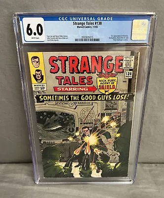Buy Strange Tales #138 CGC 6.0 White Pages 1st Appearance Of Eternity • 126.15£