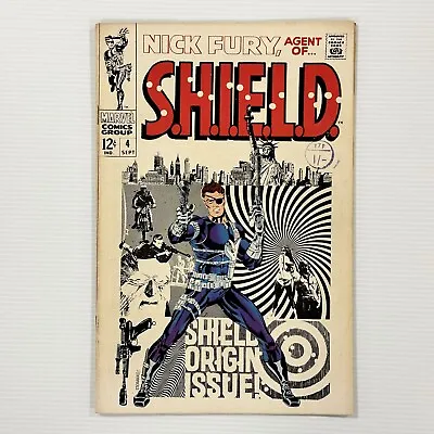 Buy Nick Fury Agent Of S.H.I.E.L.D  #4 1968 FN Cent Copy Pence Stamp Iconic Steranko • 54£