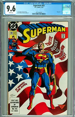 Buy Superman 53 Cgc 9.6 Classic Flag Cover Iconic Usa Patriotic America Wwii Dc 1991 • 133.51£
