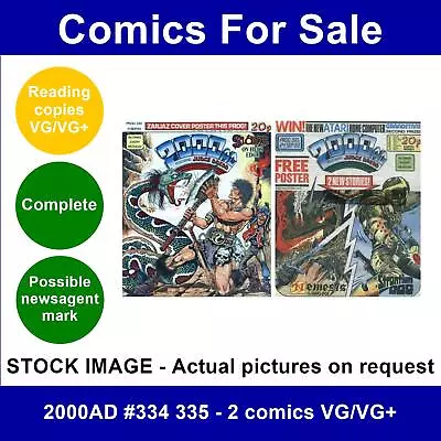 Buy 2000AD #334 335 - 2 Comics VG/VG+ • 4.49£
