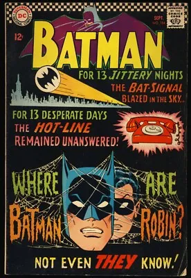 Buy BATMAN #184 1966 VG+  Mystery Of The Missing Manhunters  ROBIN BACK-UP STORY  • 20.10£