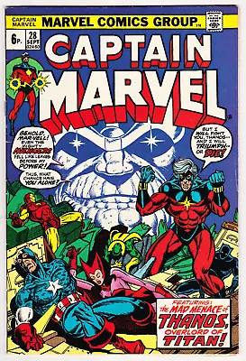 Buy Captain Marvel # 28 - Thanos Saga / Drax & Avengers App - Starlin - Marvel 1973 • 5.95£
