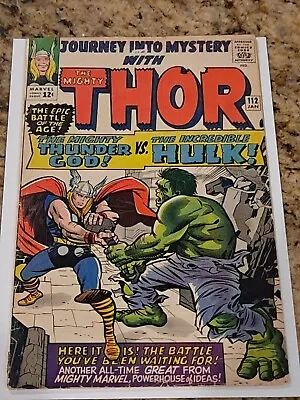 Buy Journey Into Mystery #112 5.0 (1965) 1st Hulk Vs Thor 🔑 Silver Age Stan Lee • 315.45£