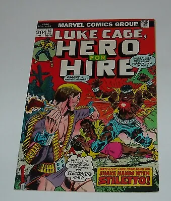 Buy KEY 1973 Marvel Comics LUKE CAGE HERO For HIRE # 16 STILETTO 1st APPEARANCE • 16.08£