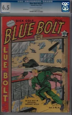 Buy Blue Bolt 2#9-cgc 6.5 Fine+ --wwii Comic 1942-sgt Spook Story • 359.62£