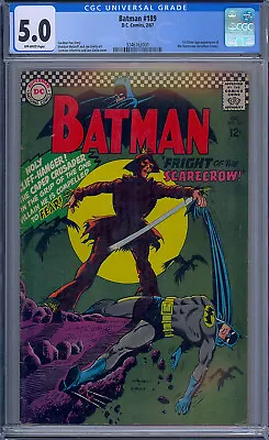 Buy Cgc 5.0 Batman #189 1st Silver Age Appearance Of The Scarecrow 1967 Ow Pages • 343.79£