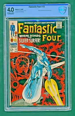 Buy Fantastic Four #72 -  Silver Surfer Cover, CBC 4.0 Off White/White(Marve1, 1968) • 94.65£