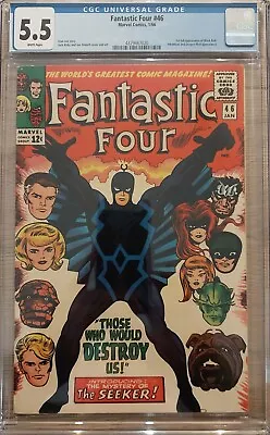 Buy Fantastic Four #46 CGC 5.5 FN - 1966 Marvel Comic First Full Black Bolt KIRBY • 162.47£
