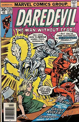 Buy DAREDEVIL #138 1976 Marvel Ghost Rider 1st Appearance Of Smasher VFN+ Cents Copy • 10.99£