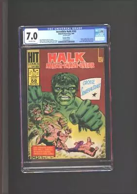 Buy Incredible Hulk #102 CGC 7.0 German Edition Origin Of Hulk Retold 1969 • 275.94£
