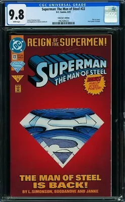 Buy SuperMan: Man Of Steel #22 Collectors Ed CGC 9.8 DC 1st John Henry Irons: Steel • 71.48£