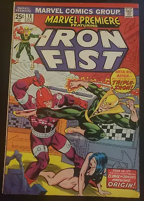 Buy Marvel Premiere #18 Marvel Comics 1974 Iron Fist-Origin  1st Joy Mechum App. KEY • 8£